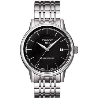 【TISSOT】Carson Powermatic 80 機械腕錶-黑-銀(T0854071105100)