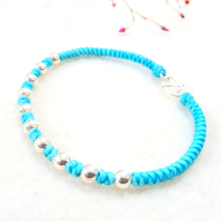 【JIN YANG】平安納福925純銀寶寶手鍊(藍) 【JIN YANG】平安納福925純銀寶寶手鍊(藍)