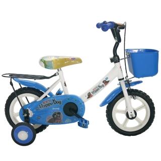 【Adagio】12吋酷樂狗輔助輪童車附置物籃(藍色)