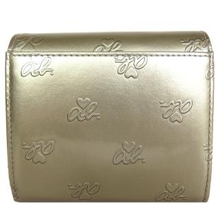 【agnes b.】ab heart 浮印兩折短夾(金-5折)