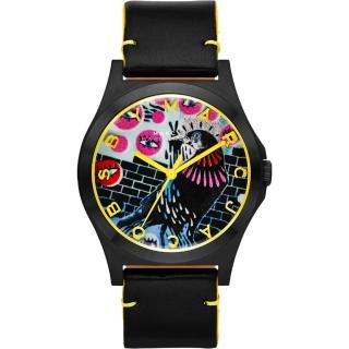 【Marc Jacobs】Holiday Henry 塗鴉藝術時尚腕錶-黑/40mm(MBM8621)