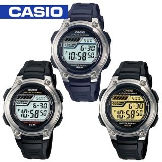 【CASIO 卡西歐】顆粒輪胎紋路膠質錶帶電子錶(W-212H)