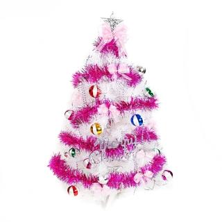 【聖誕裝飾品特賣】臺灣製3尺(90cm 特級白色松針葉聖誕樹-繽紛馬卡龍粉紫色系（不含燈)