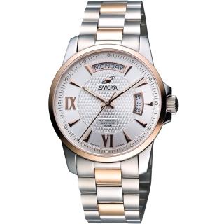 【ENICAR】恆動經典日曆機械腕錶-銀-雙色版-40mm(169-50-338G)