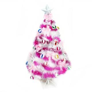【聖誕裝飾品特賣】臺灣製4尺(120cm特級白色松針葉聖誕樹-繽紛馬卡龍粉紫色系-不含燈)