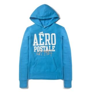 【現貨Aeropostale】女 復刻版AERO1987 logo 連帽上衣(藍色)