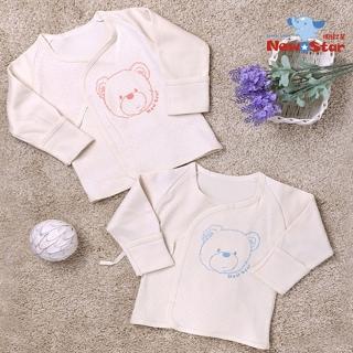 【聖哥-NewStar】厚-有機棉-新生兒肚衣(胸印、護手反摺、綁帶)