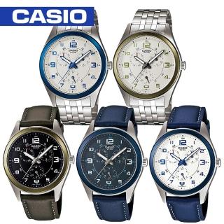 【CASIO 卡西歐】時尚金屬光錶圈不鏽鋼男錶(MTP-1352D - MTP-1352L)