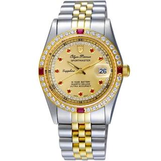 【Olympianus】晶鑽紅寶璀璨腕錶-半金(89322DSK)