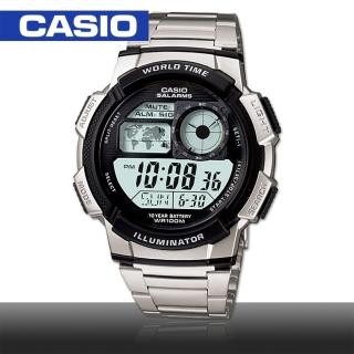 【CASIO 卡西歐】日系模擬飛機儀表板環球數位電子錶(AE-1000WD)