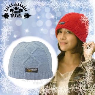 【SNOW TRAVEL】3M Thinsulate高級素面麻花保暖羊毛帽.毛線帽-適零下20度(水藍)