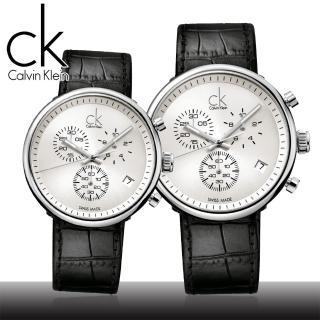 【瑞士 CK手錶 Calvin Klein】情侶對錶-三眼腕錶(K2N271C6+K2N281C6)