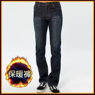 【BOBSON】男款熱感IN直筒褲(藍52)