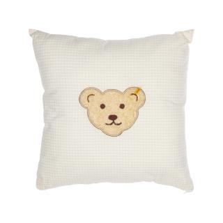 【STEIFF德國金耳釦泰迪熊】嬰幼兒 枕頭 靠枕 黃色格紋(枕頭/被類)