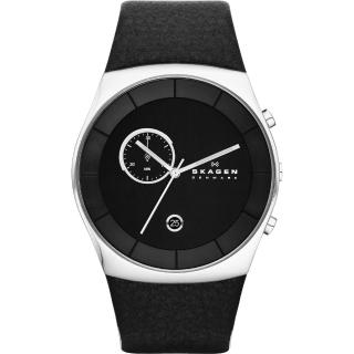  【SKAGEN】經典系列 都會紳士計時腕錶-黑/42mm(SKW6070)