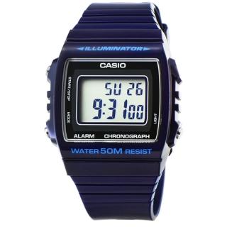 【CASIO】日系卡西歐鬧鈴電子錶-深藍(W-215H-2A)