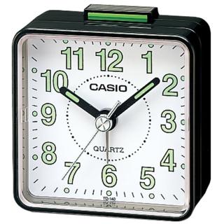 【CASIO 卡西歐】復古造型輕巧指針鬧鐘(黑x白-TQ-140-1BDF)