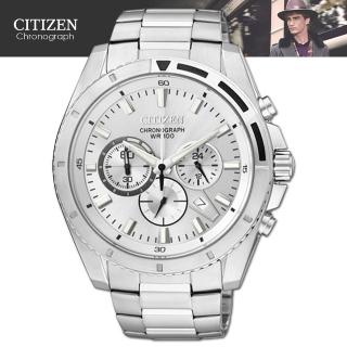 【CITIZEN 星辰】三眼造型時尚紳士腕錶(AN8010-55A)