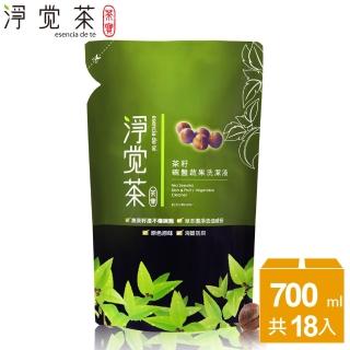 【茶寶 淨覺茶】天然茶籽碗盤蔬果洗潔液補充包(整箱18入)