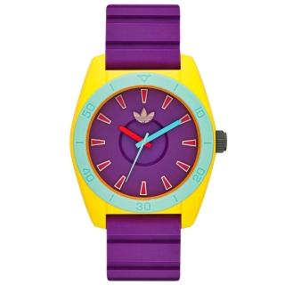 【adidas】極致色彩時刻時尚休閒腕錶-紫帶X紅字(ADH9049)