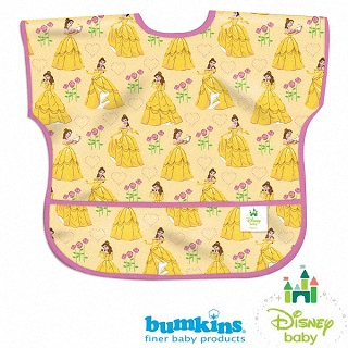【Bumkins】junior bib 迪士尼系列-短袖防水嬰童圍兜 美女與野獸 貝兒(#U-DPR61)