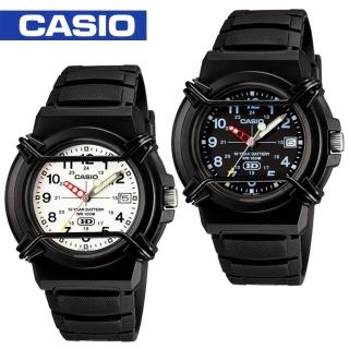 【CASIO 卡西歐】日系-防撞桿保護鏡面指針錶(HDA-600B)