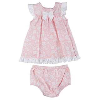 【Little Me】無袖洋裝包屁褲套裝2件組-粉嫩花朵 款 #LCU02266N
