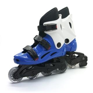 【D.L.D 多輪多】高塑鋼底座 專業直排輪 溜冰鞋(水藍白 -- 530)