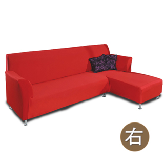【格藍傢飾】簡約時尚L型彈性沙發便利套標準型-紅(右邊二件式)