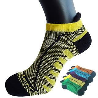 【三合豐 Acolor】竹炭透氣型氣墊止滑運動襪/運動船襪-5雙(MIT除臭襪 5色)