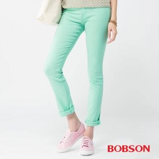 【BOBSON】女款高腰大彈力緊身褲(果綠40)