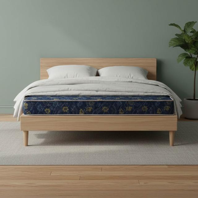 【KIKY】二代日式藍鑽蓆面硬式彈簧雙人床墊5尺-YY