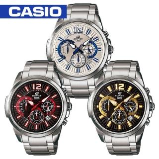 【CASIO 卡西歐 EDIFICE 系列】日系搶眼設計三眼賽車腕錶(EFR-535D)