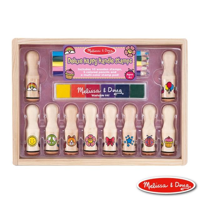 【美國瑪莉莎 Melissa & Doug】木製長柄印章組-繽紛花漾