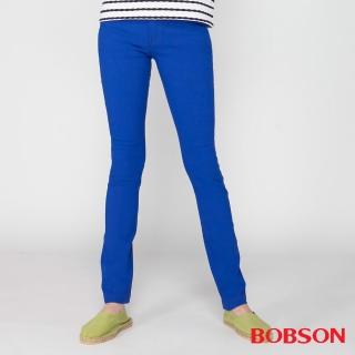 【BOBSON】女款高腰大彈力緊身褲(寶藍8110-50)