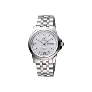 【ENICAR】英納格 羅馬經典日曆機械腕錶-銀-39mm(168-51-326aA)