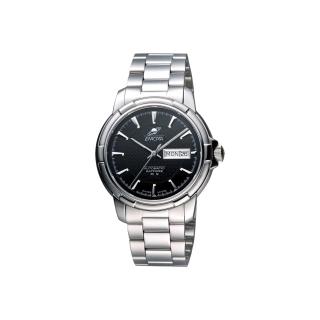【ENICAR】英納格 航行經典日曆機械腕錶-黑x銀-41mm(168-50-335aB)