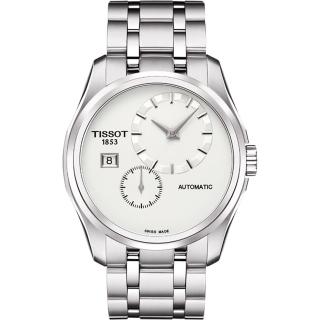 【TISSOT】Couturier 建構師偏心系列機械腕錶-銀-39mm(T0354281103100)