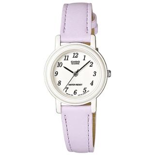 【CASIO 卡西歐】優雅風情時尚皮質腕錶(紫-26mm)