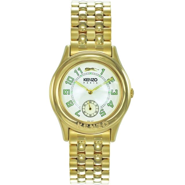 【KENZO】尊爵品味時尚腕錶-金x米白色(KN2801B01) 【KENZO】尊爵品味時尚腕錶-金x米白色(KN2801B01)