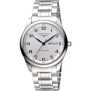 【LONGINES】Master 巨擘系列機械腕錶-銀-38.5mm(L27554786)