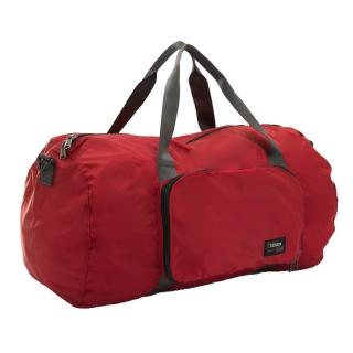  【YESON】商旅輕遊可摺臟﹞j容量手提斜背旅行袋(紅)