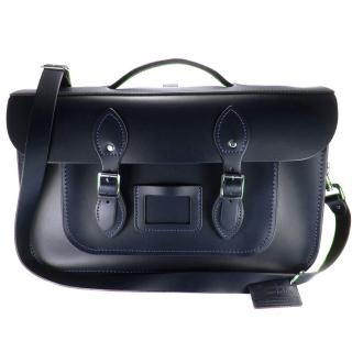 【The Leather Satchel Co.】15吋 英國手工牛皮劍橋包 肩背包多功能三用包(湖泊藍)