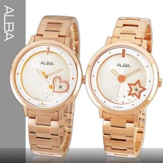  【SEIKO 精工 ALBA】優雅玫瑰金指針女錶(AG8364X-AG8366X)