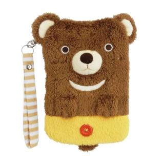 【UNIQUE】動物樂園毛絨手機提袋(小棕熊)