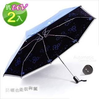 【RainBow】絢爛煙花-UV雙彩印自動傘(超值二入組)
