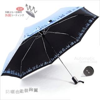 【RainBow】城市光廊-UV雙彩印自動傘(共四色)