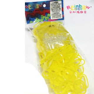 【BabyTiger虎兒寶】Rainbow Loom 彩虹編織器 彩虹圈圈 600條 補充包(果凍黃色)
