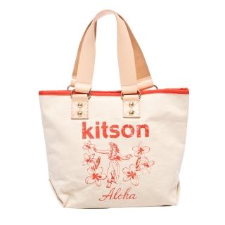 【Kitson】夏威夷風真皮背帶托特包M(RED)