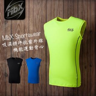 【MBX台灣製運動機能服】吸濕排汗抗紫外線動感背心(藍黑黃3件特惠組)